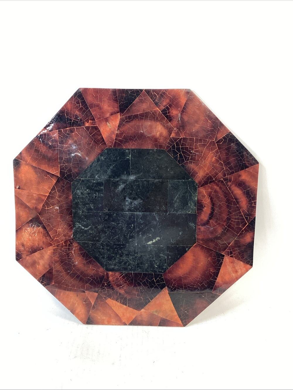 Octagonal Shaped Faux Marble Charcuterie Cheese Board - 15” - Felt Backing